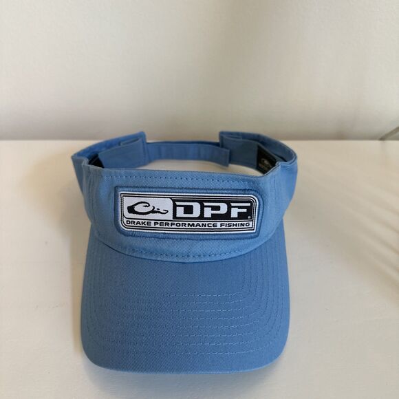 Drake DPF Fishing Logo Visor Carolina Blue Cotton Twill Low Profile Hat Cap - Picture 1 of 5